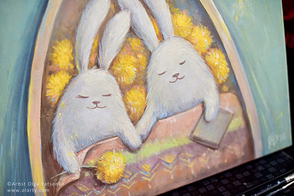 rabbits in love artist Olga Yatsenko olarty_close