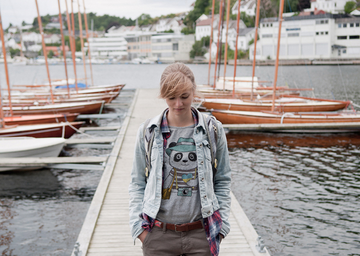 Панда путешественник в Норвегии художник Ольга Яценко